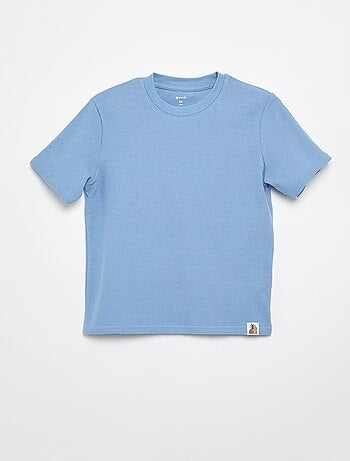 T-shirt em malha waffle