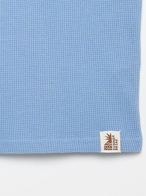 T-shirt em malha waffle - Kiabi