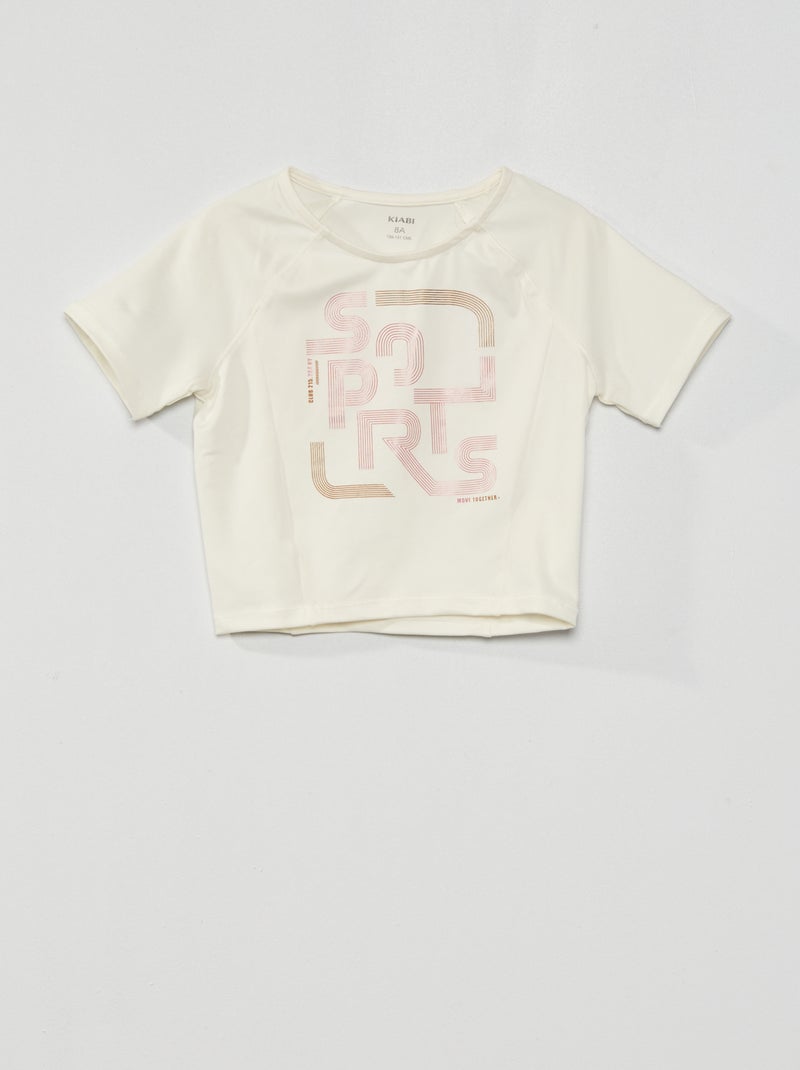 T-shirt em microfibra BRANCO - Kiabi