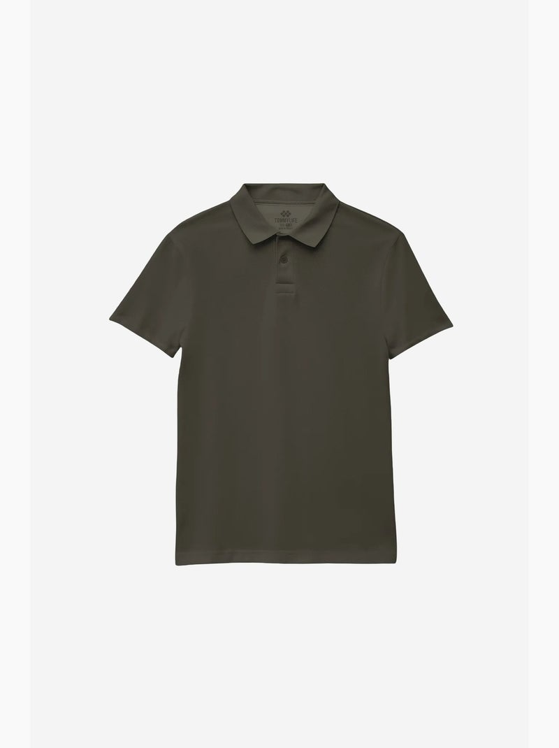 T-shirt em mistura de algodão tommy Cáqui - Kiabi