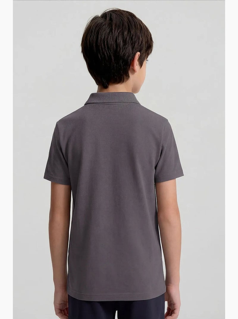 T-shirt em mistura de algodão tommy Cinza-preto - Kiabi