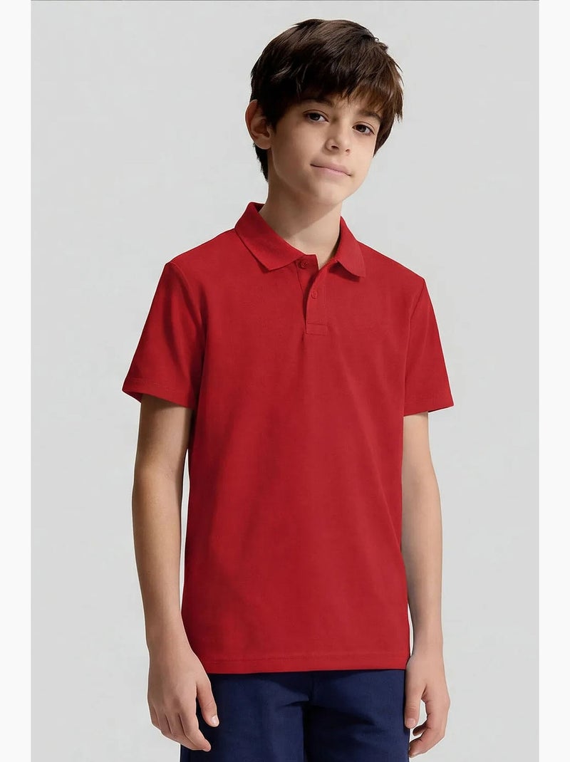 T-shirt em mistura de algodão tommy Vermelho - Kiabi