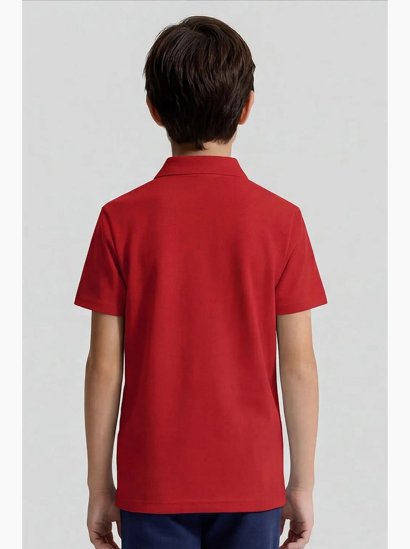T-shirt em mistura de algodão tommy Vermelho - Kiabi