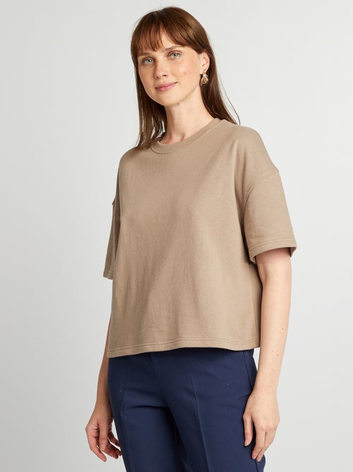 T-shirt em moletão fino - Kiabi