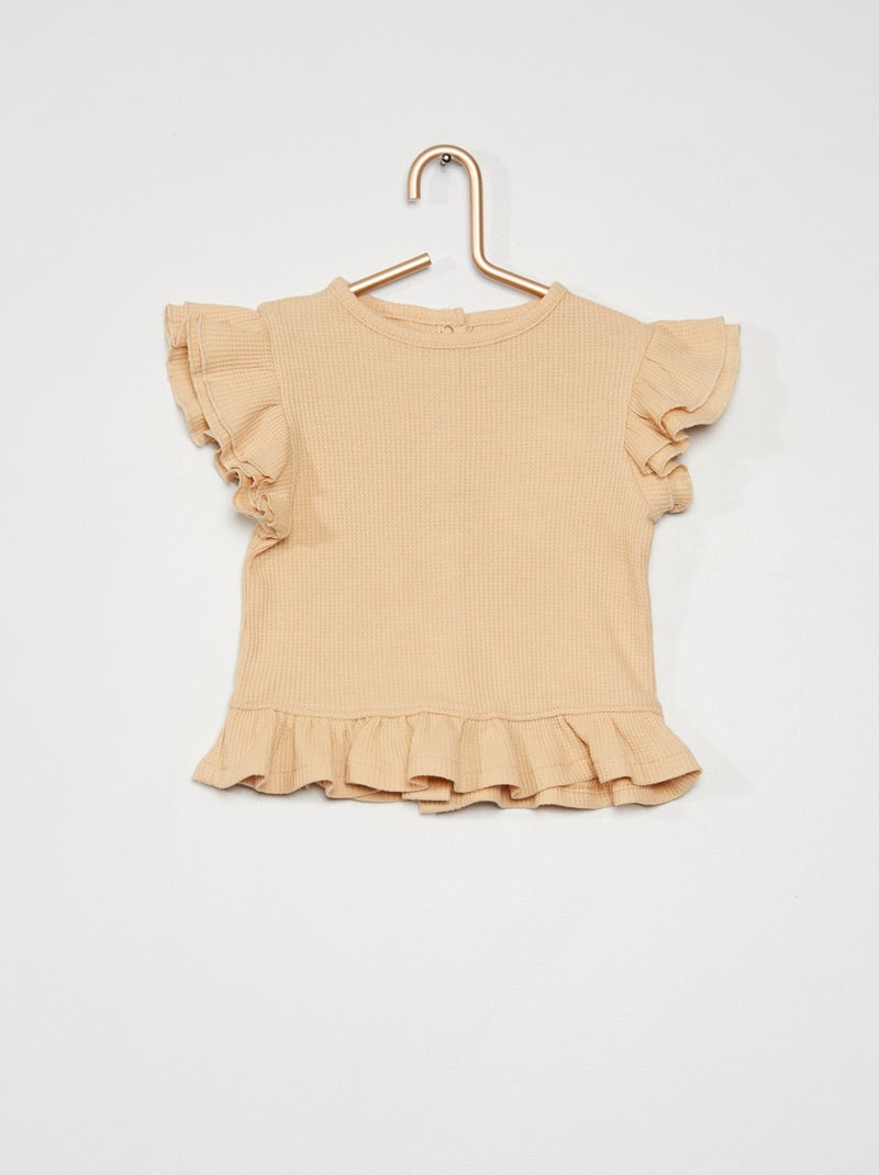 T-shirt em ninho de abelha AMARELO - Kiabi