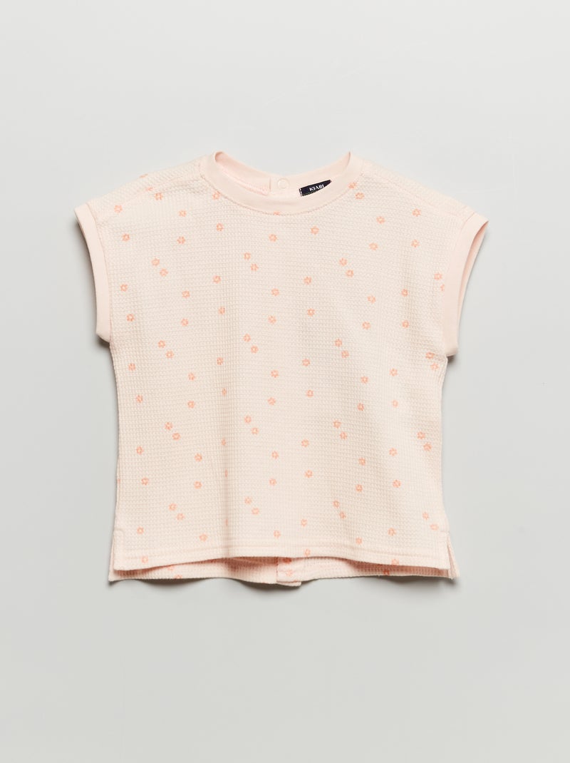 T-shirt em ninho de abelha ROSA - Kiabi