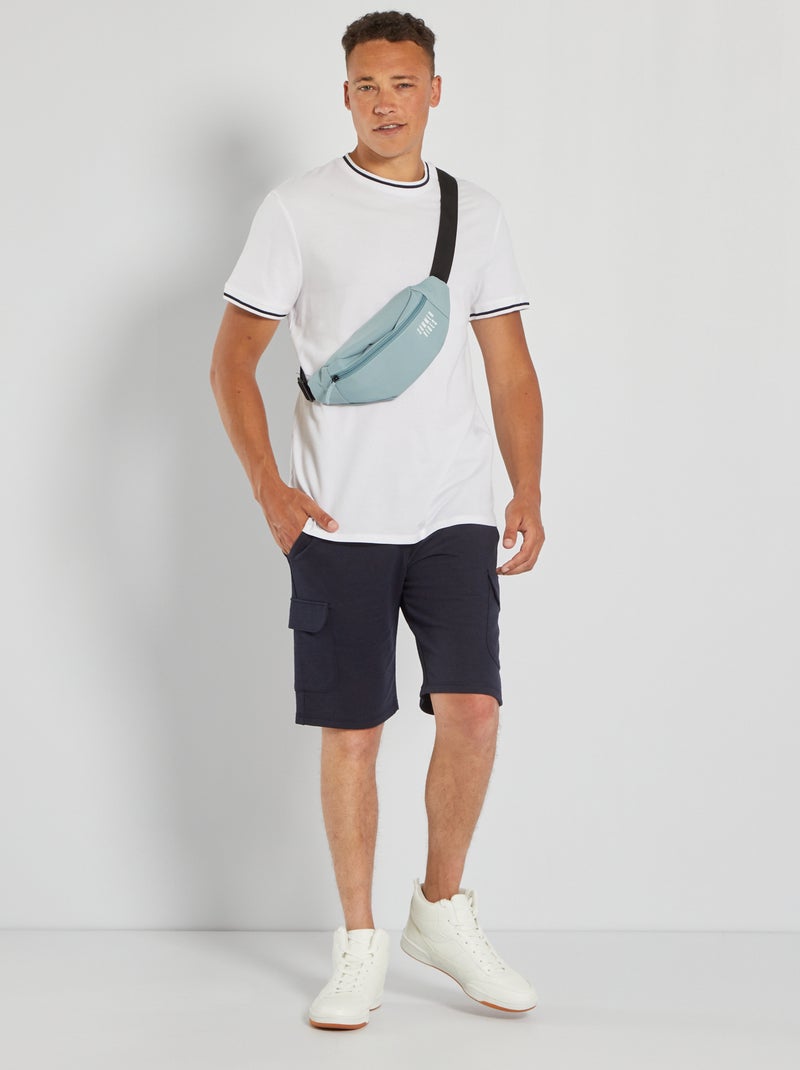 T-shirt em piqué de algodão Branco - Kiabi
