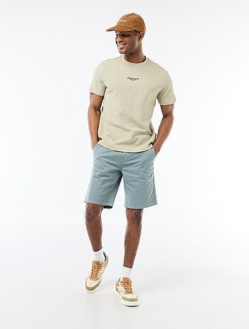T-shirt em piqué de algodão com mangas curtas