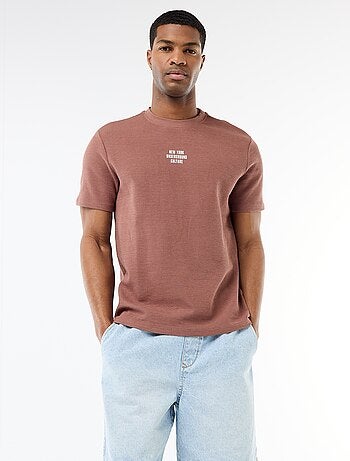 T-shirt em piqué de algodão com mangas curtas