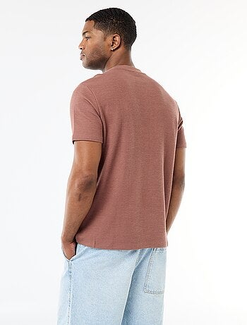 T-shirt em piqué de algodão com mangas curtas