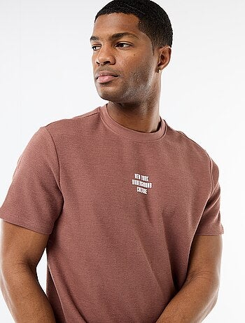 T-shirt em piqué de algodão com mangas curtas