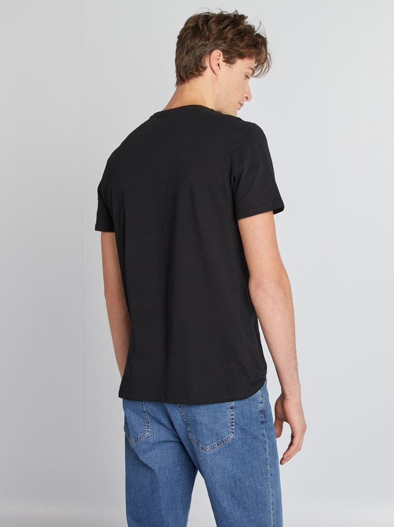 T-shirt em puro algodão +1,90 m Preto - Kiabi