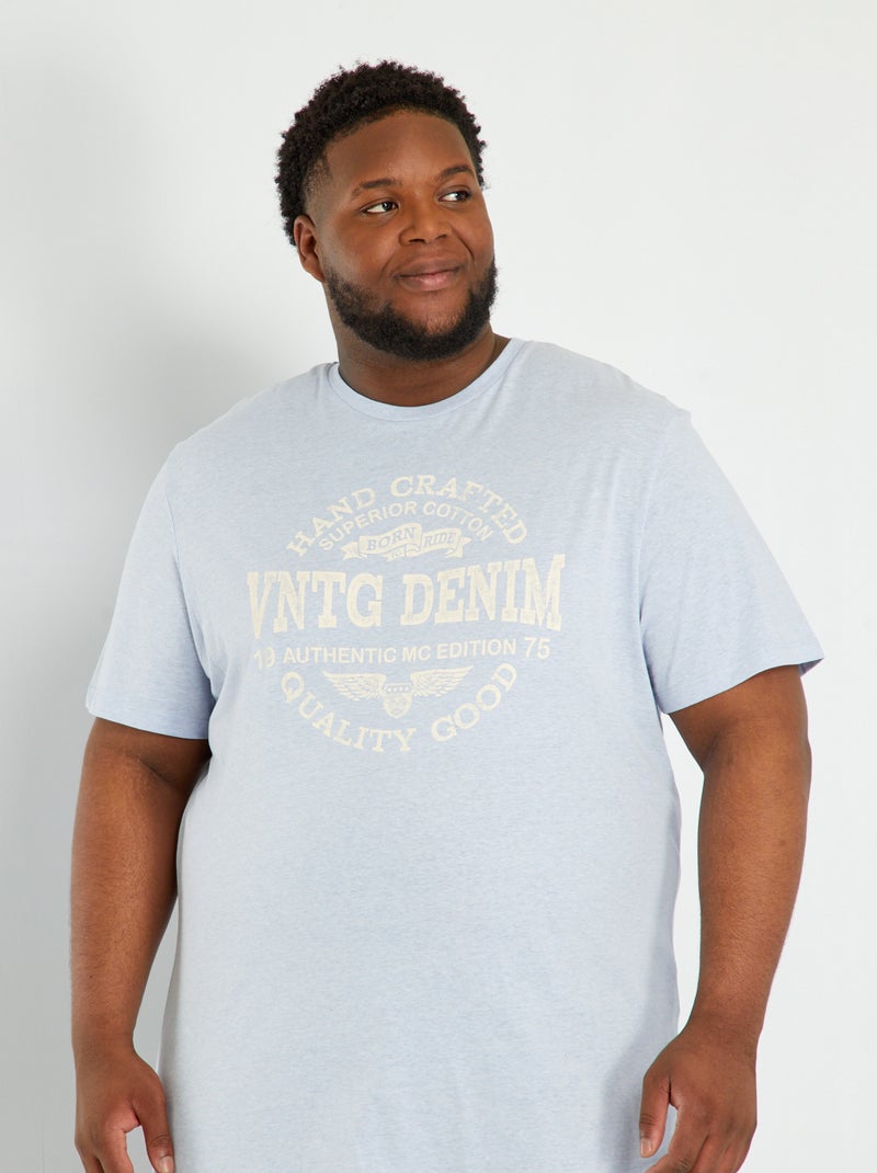 T-shirt em puro algodão Azul Marinho - Kiabi
