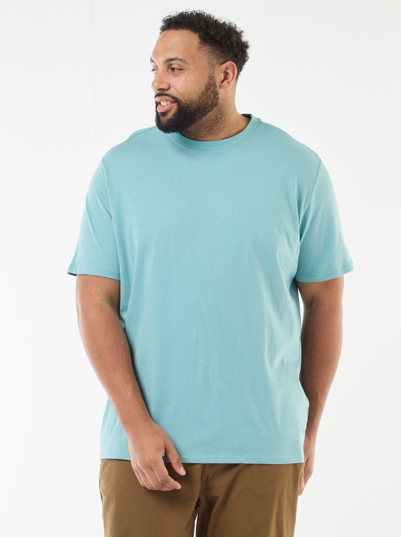 T-shirt em puro algodão Azul - Kiabi