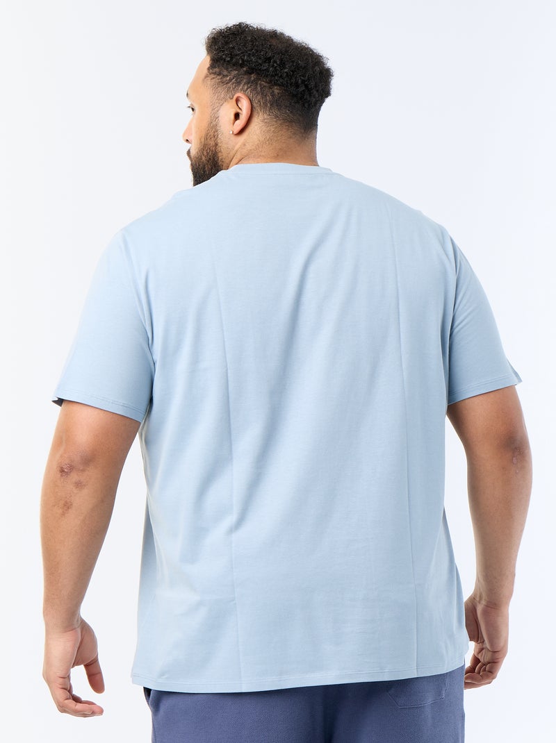T-shirt em puro algodão Azul - Kiabi