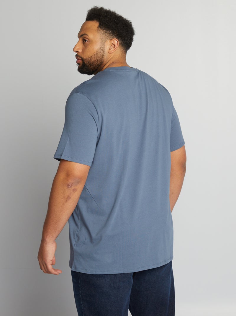 T-shirt em puro algodão AZUL - Kiabi