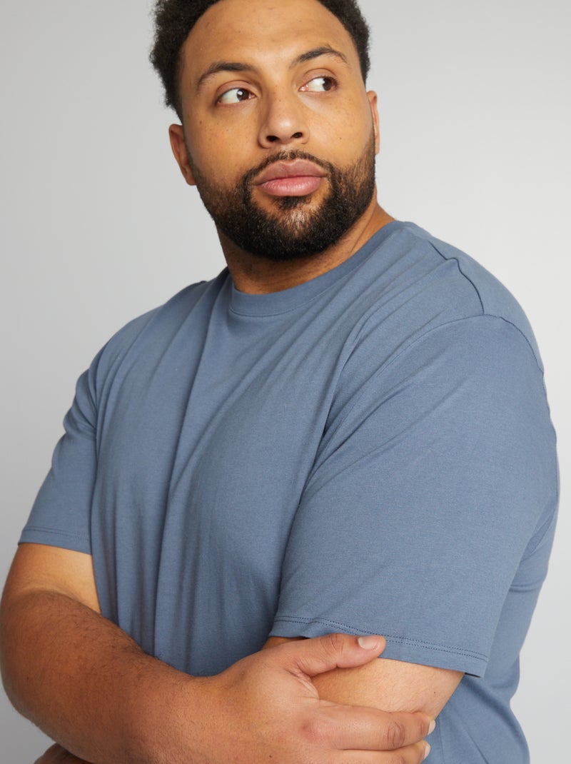 T-shirt em puro algodão AZUL - Kiabi