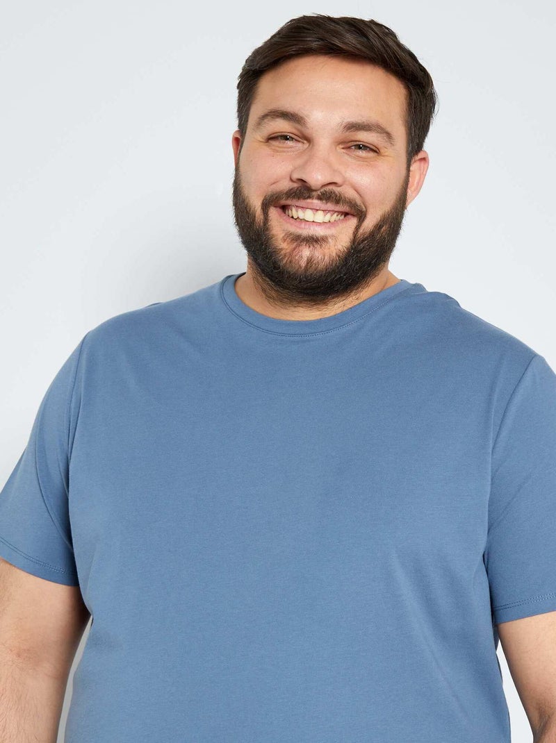 T-shirt em puro algodão AZUL - Kiabi
