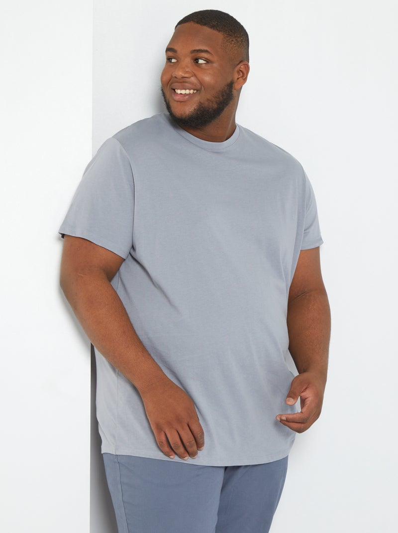 T-shirt em puro algodão AZUL - Kiabi
