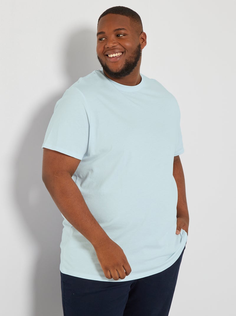 T-shirt em puro algodão AZUL - Kiabi