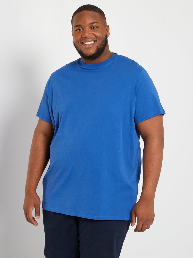T-shirt em puro algodão AZUL - Kiabi
