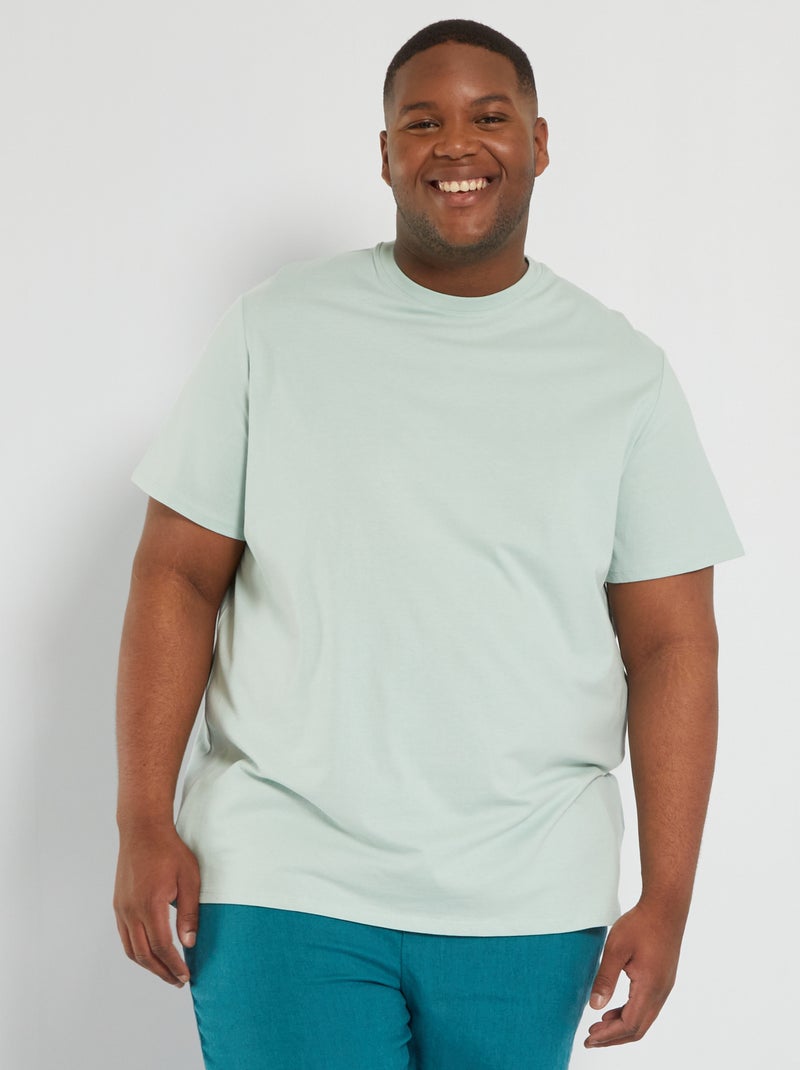 T-shirt em puro algodão Azul - Kiabi