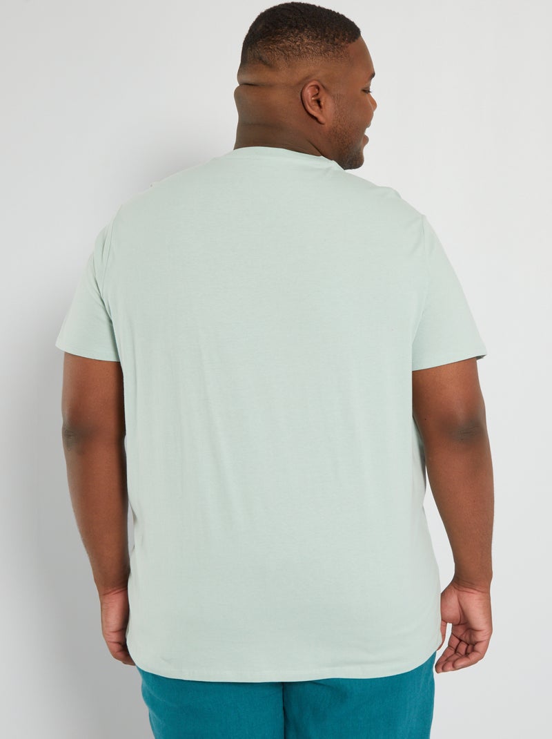 T-shirt em puro algodão Azul - Kiabi