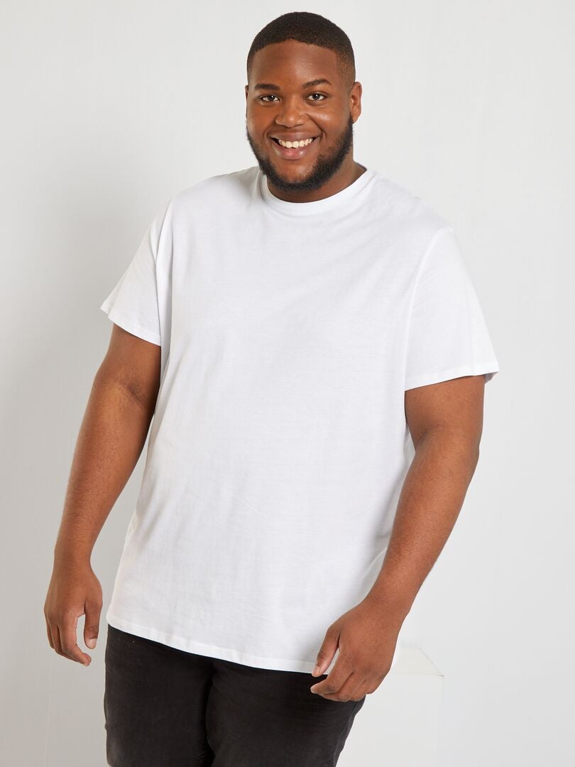 T-shirt em puro algodão Branco - Kiabi