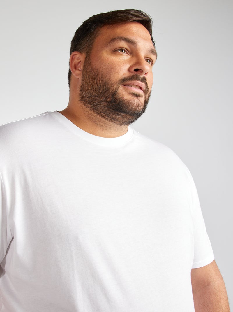 T-shirt em puro algodão Branco - Kiabi