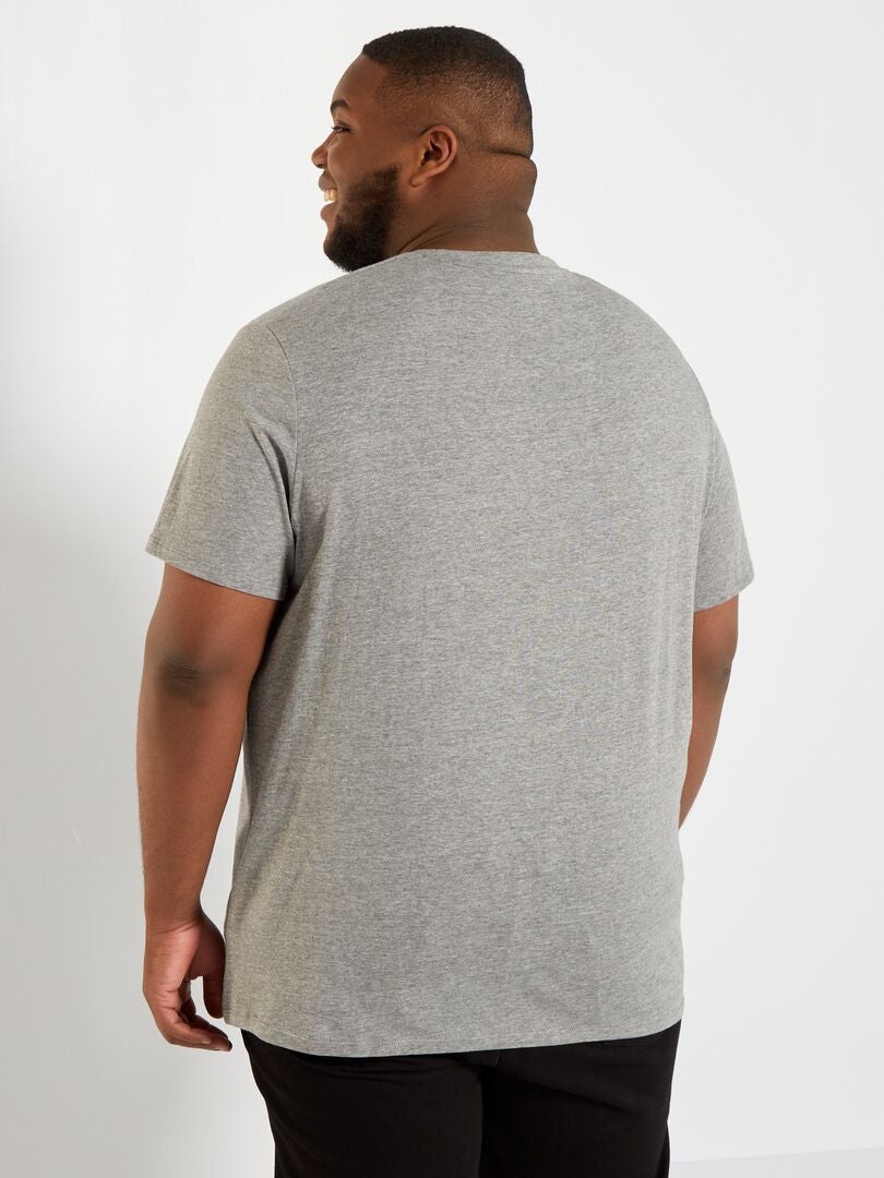 T-shirt em puro algodão cinza - Kiabi