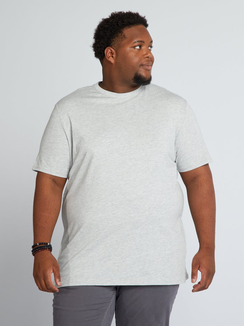 T-shirt em puro algodão CINZA - Kiabi