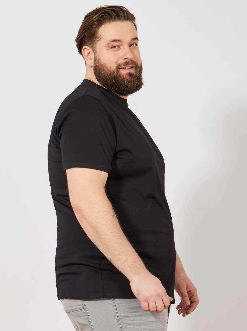 T-shirt em puro algodão Preto - Kiabi