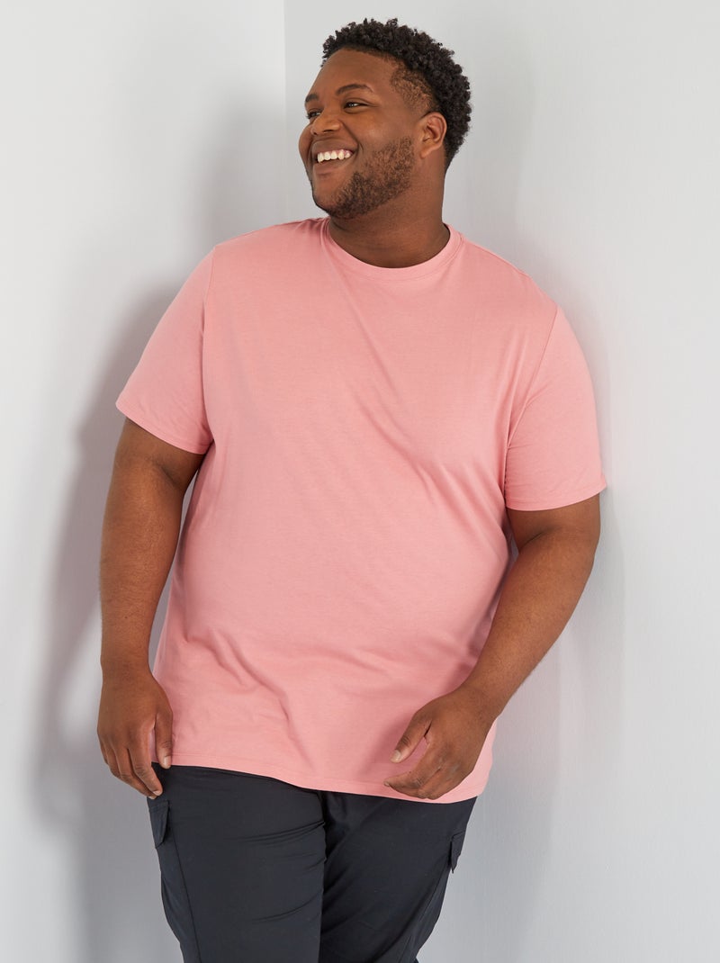 T-shirt em puro algodão Rosa - Kiabi