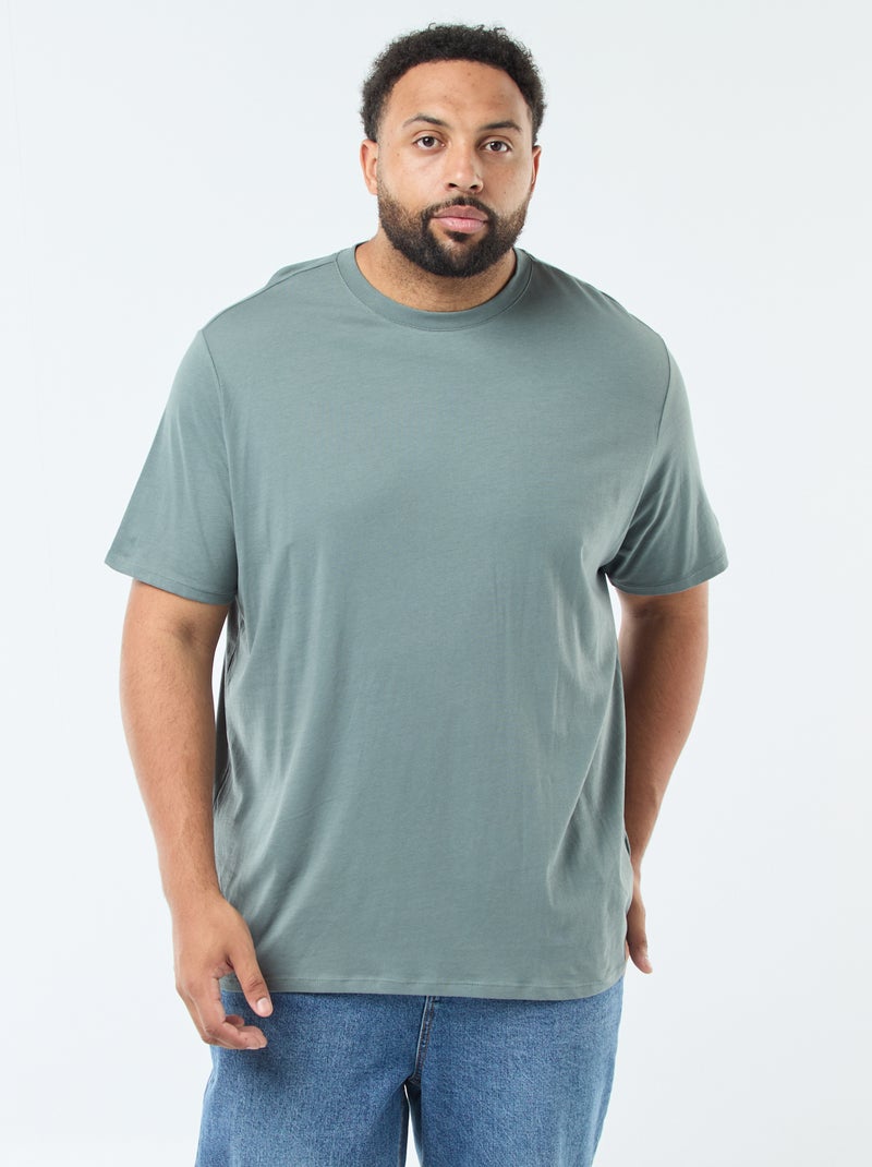 T-shirt em puro algodão Verde - Kiabi