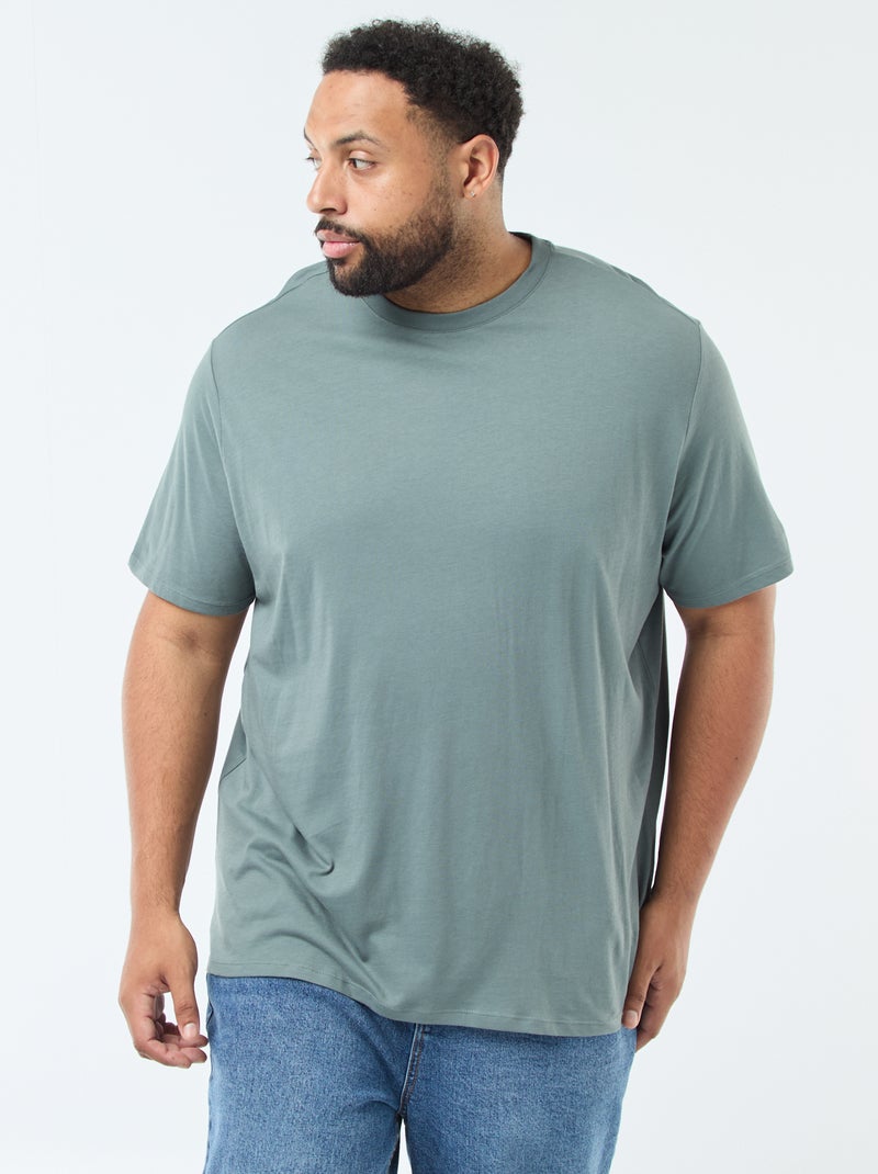 T-shirt em puro algodão Verde - Kiabi