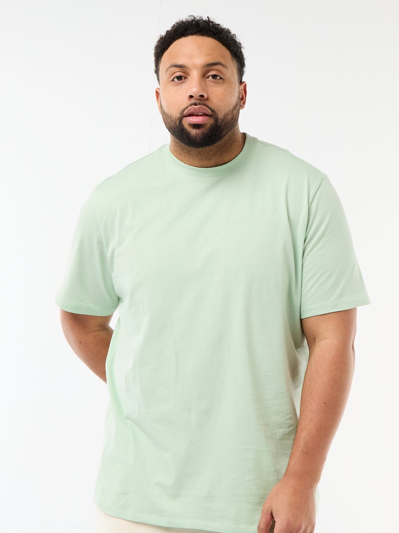 T-shirt em puro algodão Verde - Kiabi