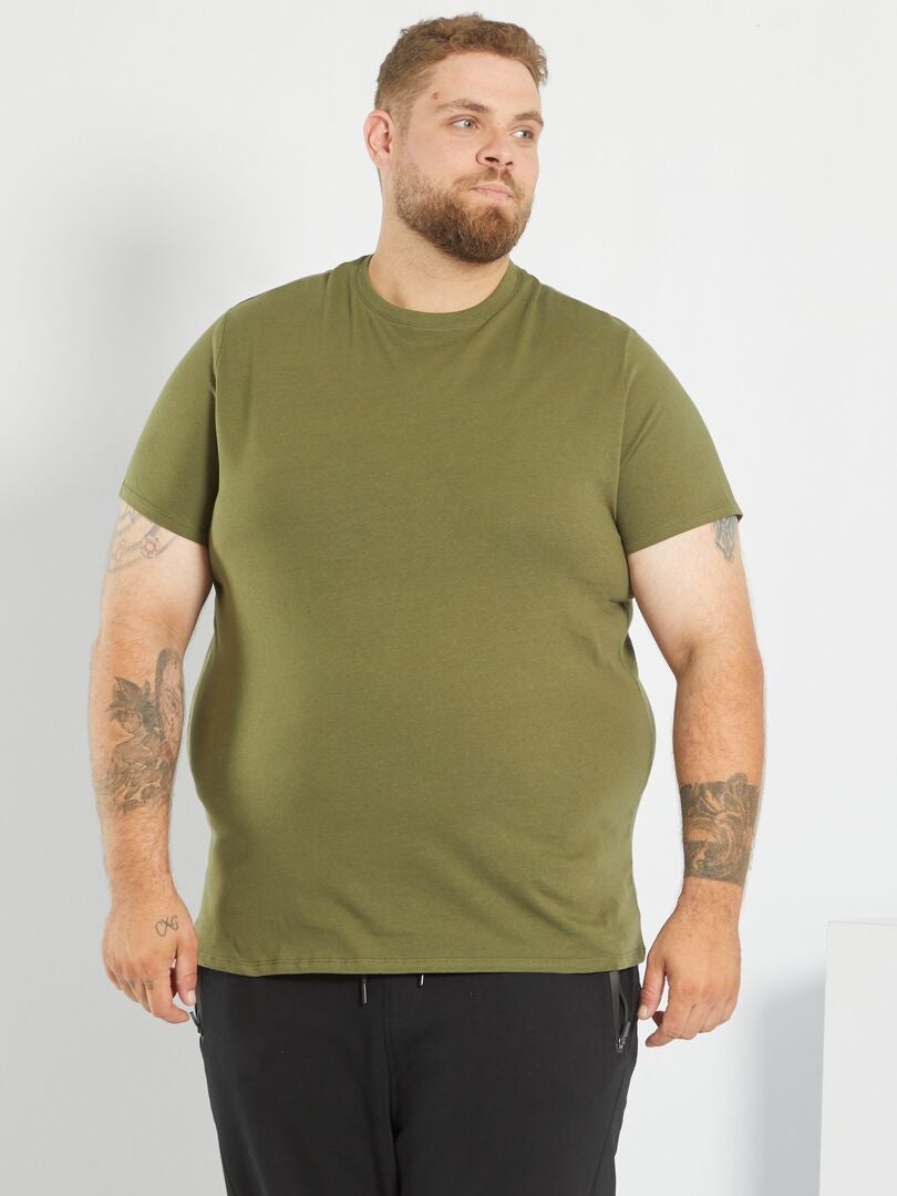 T-shirt em puro algodão Verde - Kiabi