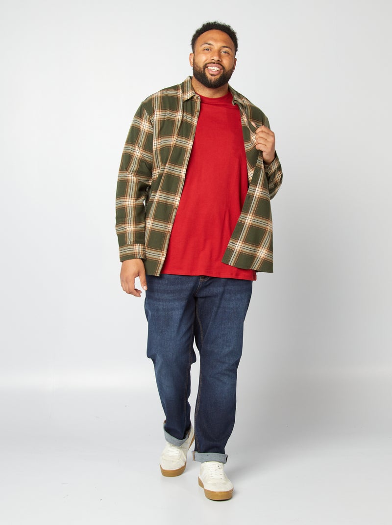 T-shirt em puro algodão VERMELHO - Kiabi