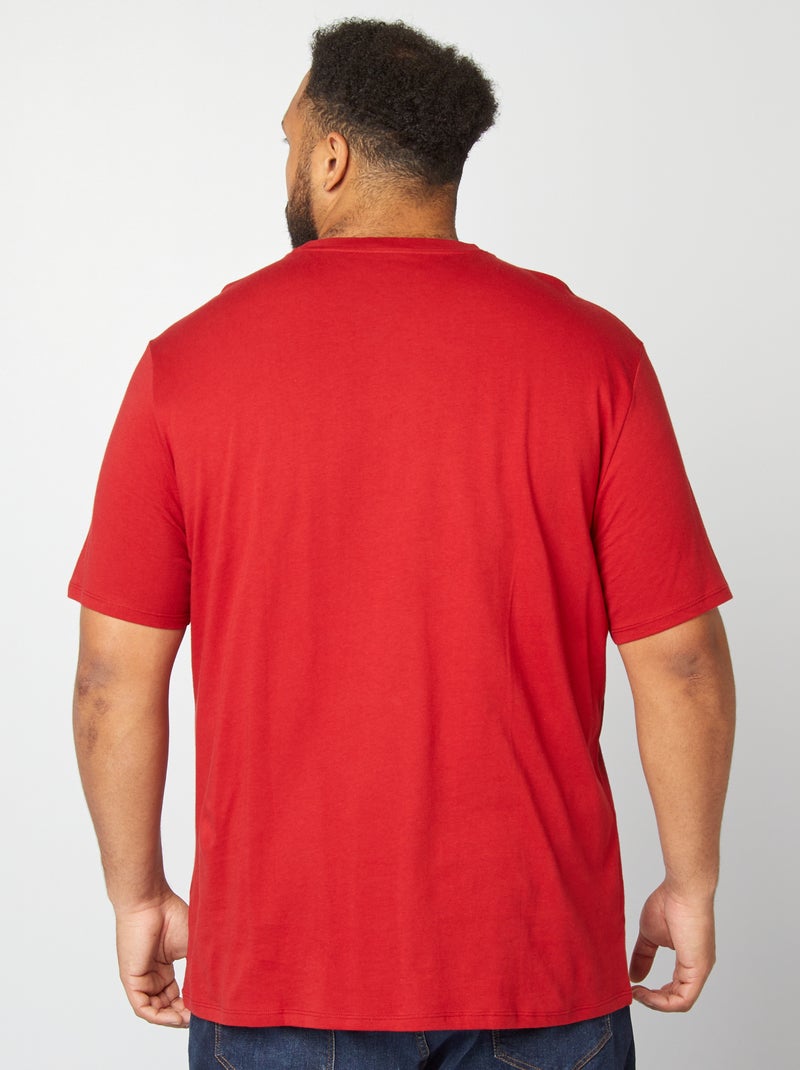T-shirt em puro algodão VERMELHO - Kiabi