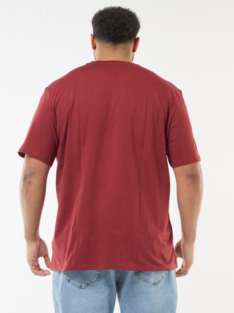 T-shirt em puro algodão Vermelho - Kiabi