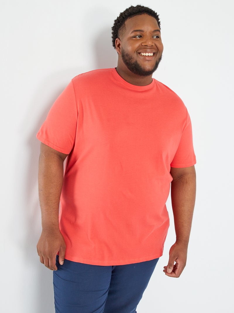 T-shirt em puro algodão Vermelho - Kiabi