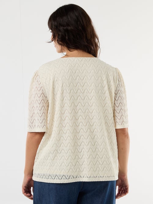 T-shirt em renda vazada - Kiabi