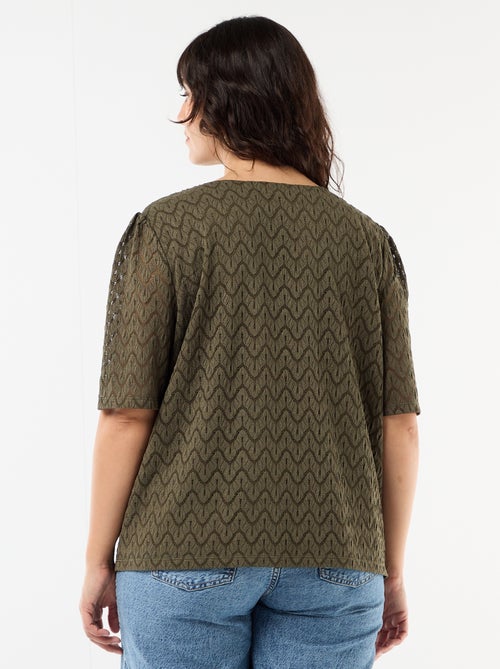 T-shirt em renda vazada - Kiabi