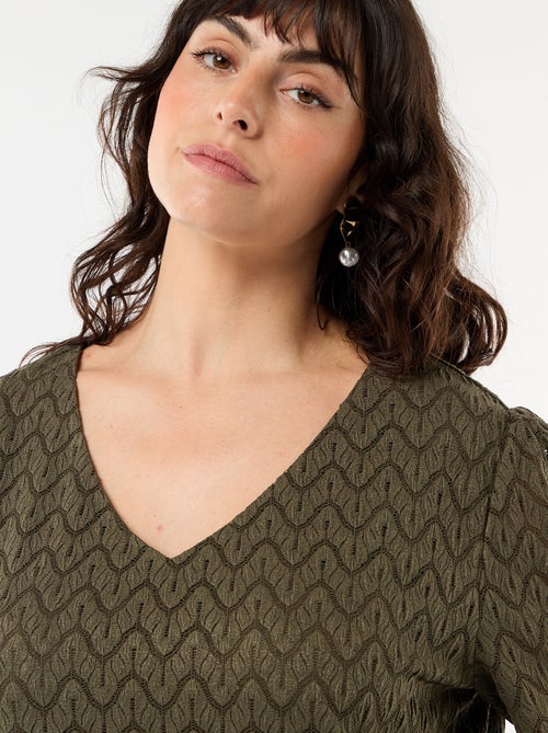 T-shirt em renda vazada - Kiabi