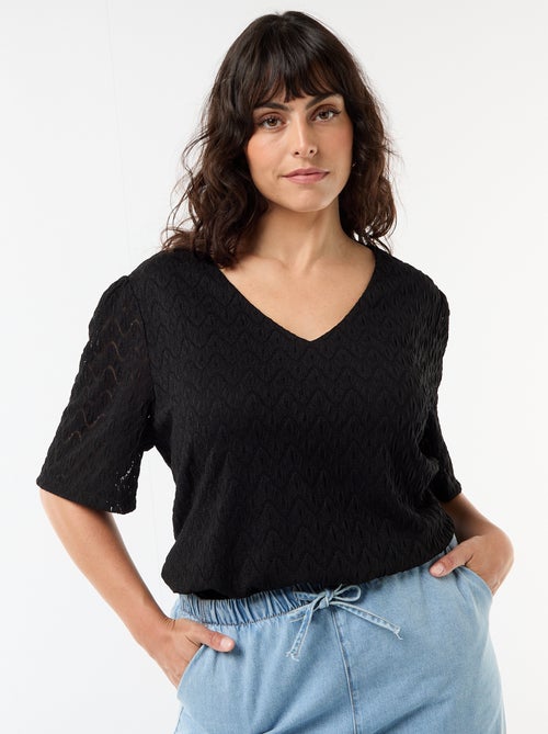 T-shirt em renda vazada - Kiabi