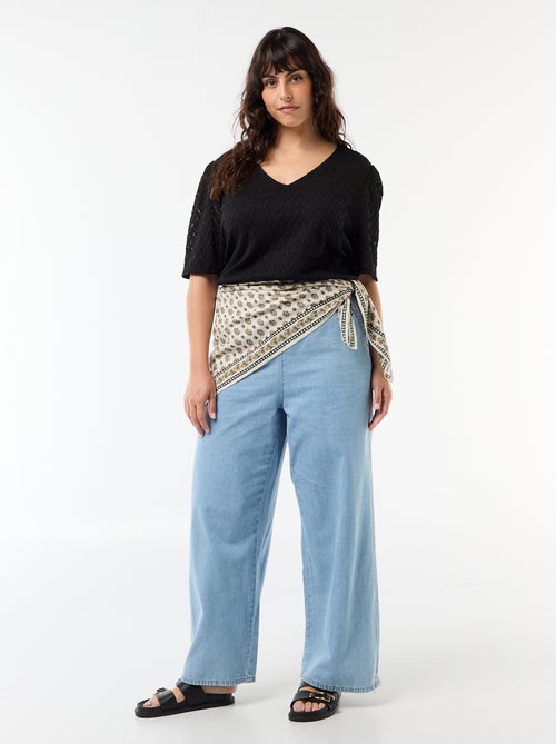 T-shirt em renda vazada - Kiabi