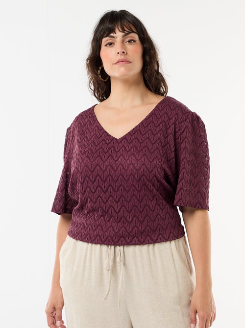 T-shirt em renda vazada - Kiabi