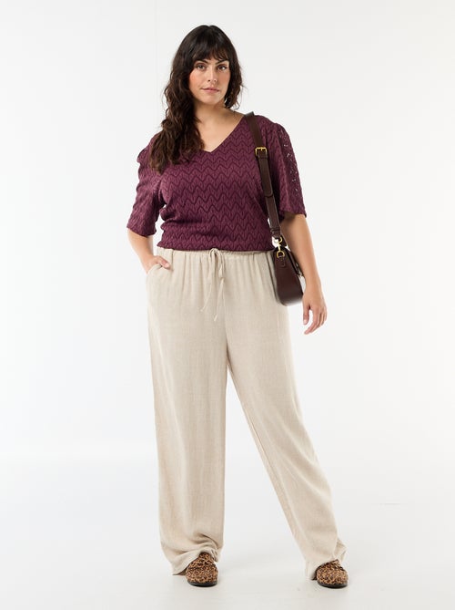 T-shirt em renda vazada - Kiabi