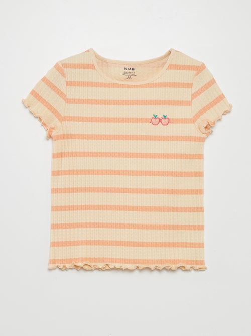 T-shirt em tecido gofrado - Kiabi