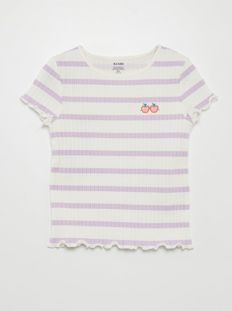 T-shirt em tecido gofrado VIOLETA - Kiabi